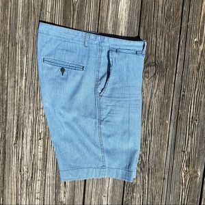 Caribbean Mens Flat Front Shorts Blue 34